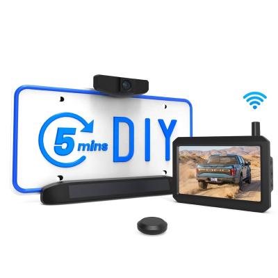 China DC 12/24V Wireless Car License Plate Backup Camera 5 Inch for sale