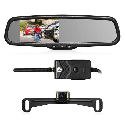 China 2.4G Wireless Car Rear View Camera Kits With 4.3inch Mirror Monitor RVS-T1400-BWC1 for sale