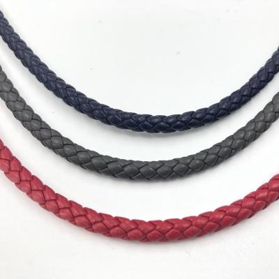 China For Jewelry Making BMZ 100% Real Natural Genuine Real Lambskin Nappa Leather Braid Rope Braided Round Rope 2.5-10mm for sale