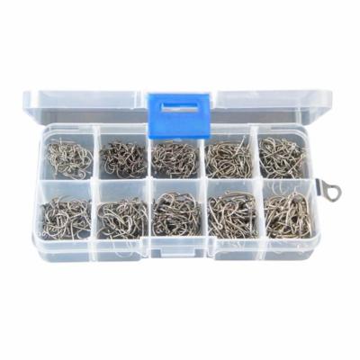 China 500Pcs/Set Carbon Steel Fishing Hook Hooks Hooks With Hole Tackle Box Fishhook for sale