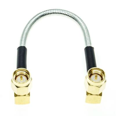 China Right Angle SMA Male To SMA Male RA 90 Degree Plug Connector RG402 RG-402 Semi Flexible Coaxial Cable 0.141" 50ohm F-0005 for sale