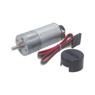 China Drip-proof 6V 12V 24V 12 to 1360RPM Micro Electric Motor DC Geared Motor with New Encoder 25mm Linear Motor Shaft Diameter Used for sale