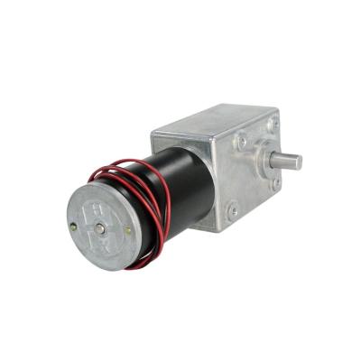 China Totally Enclosed DC Motor 6-24V 30W High Torque Metal Low Speed ​​Gear Long Life Reducer Worm Gear Self-lock Powerful Motor for sale