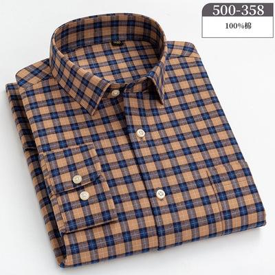 China New Style Men's Anti-Pilling Standard Fit 100% Cotton Plaid Shirts for sale