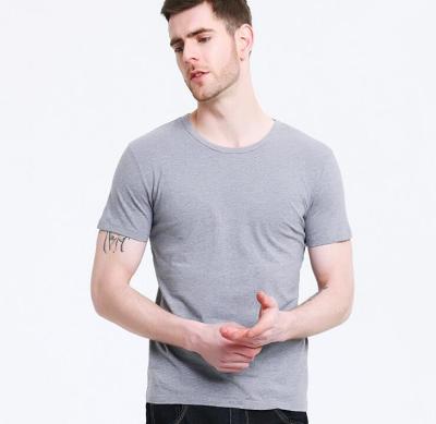 China Plus Size Sleeve O Neck Sustainable Short Slim Fit Men Bamboo Cotton T-Shirt for sale