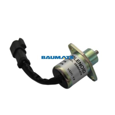 China Perkins CAT 216 226 236 246 Skid Steer UB704 Engine Fuel Shutoff Solenoid 2848A278 12V Compatible With Perkins 700 Series Engine for sale