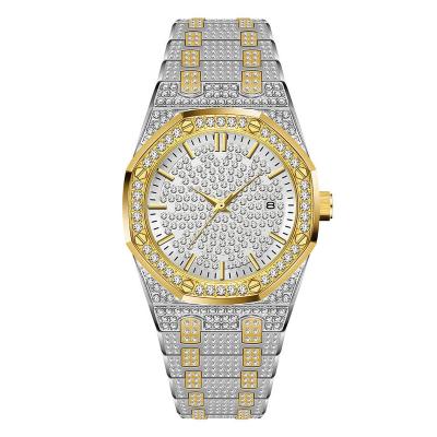 China 2022 Luxury Waterproof Watches Men Women Gold Plated Iced Out CZ Diamond Wrist Digital Quartz Watches Wholesale Luxury Watch Jewelry for sale