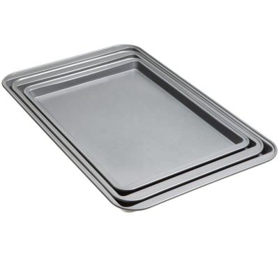 China Sustainable Food Grade Metal Baking Tray Stainless Steel Aluminum Cookie Tray Dish With Nonstick Coating For Oven Use for sale