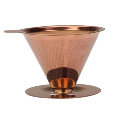 China Customized Viable Food Grade Stainless Steel Coffee Filter Dual Filter Mesh Coffee Dripper for sale