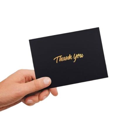 China Paper Cheap Price Low Moq Business Cards Birthday / Wedding Greeting Cards Black Thank You Cards for sale