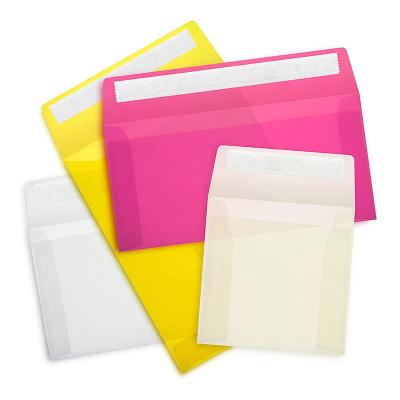 China Biodegradable Customized Colored Sticker Sulfate Paper Transparent Envelopes With Self Adhesive Seal for sale