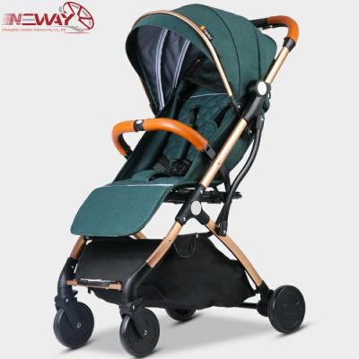 China Luxury Fiber Baby Stroller Gold Lining With Cushion Four Season General for sale