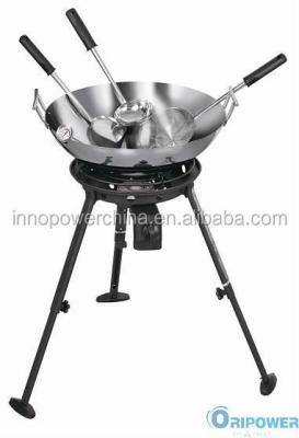 China Easily Cleaned Outdoor Camping Gas Cooking Grill Stove &wok Kits for sale