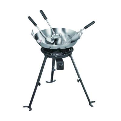 China Outdoor RV Gas Camping Cooking Grill Stove Burner With Wok Set for sale