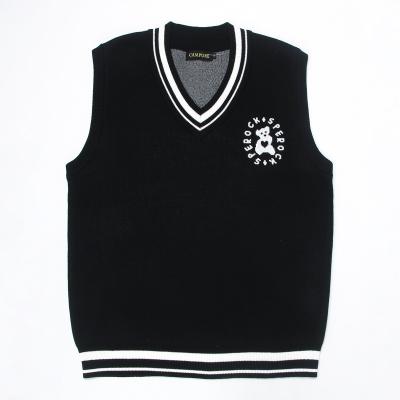 China Professional Anti-Wrinkle Mens Big And Big Sleeveless Wool Knit Mens Sweater Vest for sale