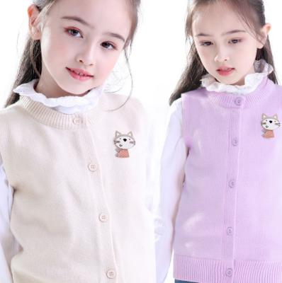 China Wholesale Custom Child Sweater Baby Sweater Vest Kid Girl Vest Sleeveless Sweater Anti-Shrink for sale