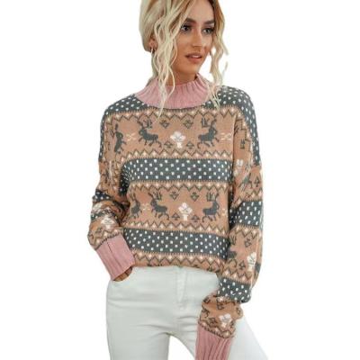 China Anti-wrinkle Autumn Winter Retro Christmas Knitting clothes wholesale women's pullover sweater clothing for sale