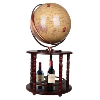 China Vintage Durable Antique Rotating Geography Globe With Wooden Stand Decorative Globe For Wine Cabinet for sale