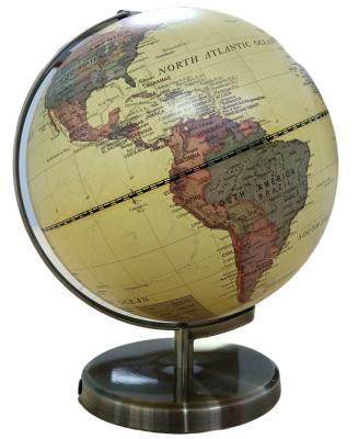 China Built in LED for illuminated night sight 10 inch illuminated antique world globe for kids with metal stand, built in LED for illuminated tellurion, geography use for sale