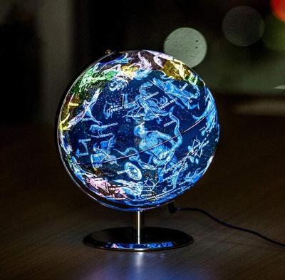 China Teaching and Decoration Illuminated Constellation Desktop Globe with Led World Globe Metal Base Lamp for sale