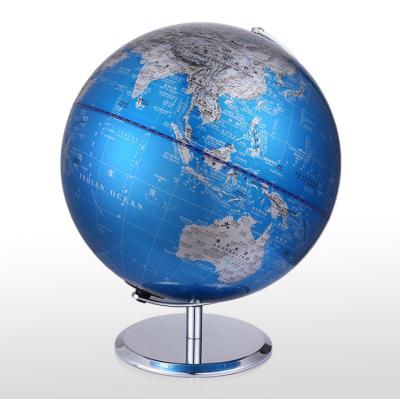 China Teaching & Decorating 8 inch Metallic World Globe Silk Screen with Metal Base, Tellurion Globe Educational/Geographical/Modern Desk Decoration for sale