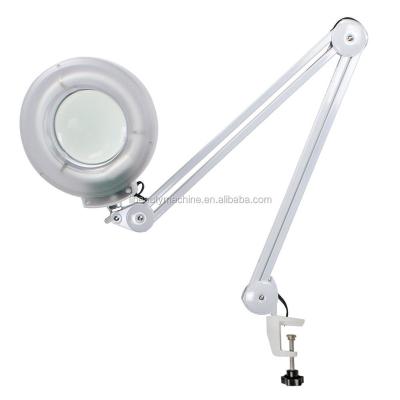 China Portable Professional Lab Illuminated Desk Magnifier Lamp With Clamp for sale