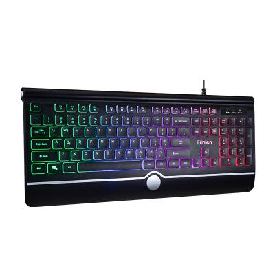 China Fuhlen K500 Desktop Keyboard Plug and Play Mute 104 Keys LED High Quality Wired Keyboard Custom LOGO High End Keyboard for sale