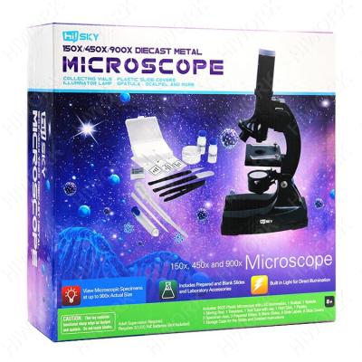 China Eductional Toys DIY STEM Learning Educational Toys 150x/450x/900xMetal Microscope Kit For Kids for sale