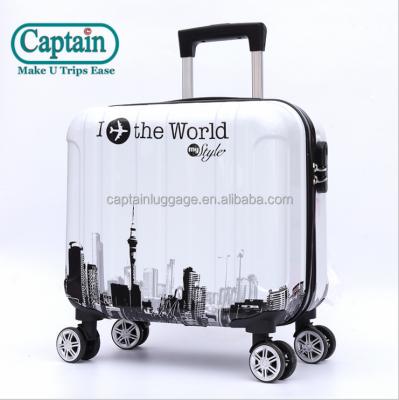 China Chinese Fashion Designer 16 Inch Portable ABS Hard PC Shell Kids Luggage Travel Factory Travel Plastic Suitcases Trolley Bag for sale