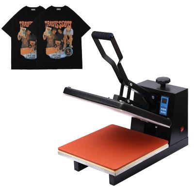 China PU Leather/Paper/cloth 220v 38x38 Industrial Quality Clamshell heat press machine transfer sublimation Heat Press Machines For T Shirts for sale