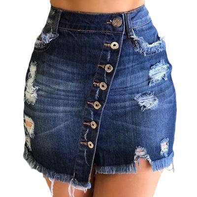 China New Arrival High Quality Anti-Static Women's Mini Slit Denim Skirt For Street Wear for sale