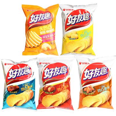 China Natural High Quality And Low Price Puffed Snacks Big Wave Orion Potato Chips Honey Butter Flavor 45g for sale