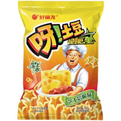 China China Natural High Quality Potato Chips , Cheese Flavor Ya Spicy Crayfish / Potato Flavor 70g for sale