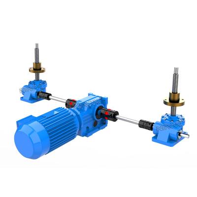 China Power Transmission Worm gear screw jack manual electric multiple linkage hand cranking integrated spiral worm gear for sale