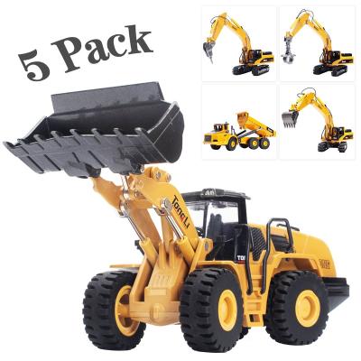 China Toy TongLi 1:50 Alloy Building Model Diecast Toy Diecast Model Vehicles Mini Excavator Loader and Truck Set for sale