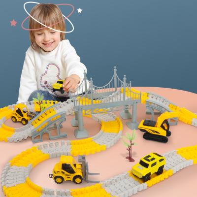 China TongLi 6603 DIY Tracks DIY Educational Toys Electric Track Toy Racing Toy Racing Track Car For Kids for sale