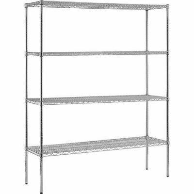 China Sustainable Adjustable Chrome Wire Shelf Grid Display Rack Metal Wire Shelving for sale