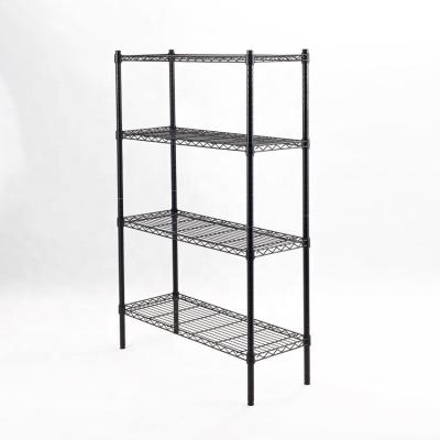 China Black Epoxy Home Wire Mesh Shelves Metal Storage Rack Flower Wire Shelving for sale