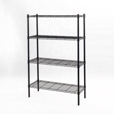 China Sustainable NSF Powder Coated Wire Mesh Rack 4 Tier Wire Shelf Steel Wire Shelving for sale