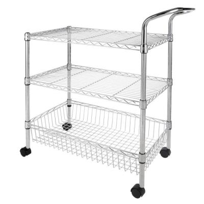 China Sustainable NSF Proven Kitchen Metal Wire Shelving Cart for sale