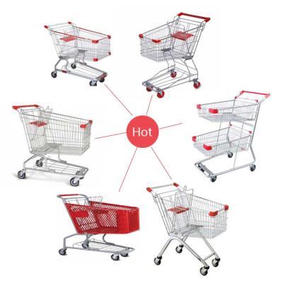 China Wholesale Cheap Corrosion Protection 210L Price Metal Shopping Cart Trolley For Supermarket for sale