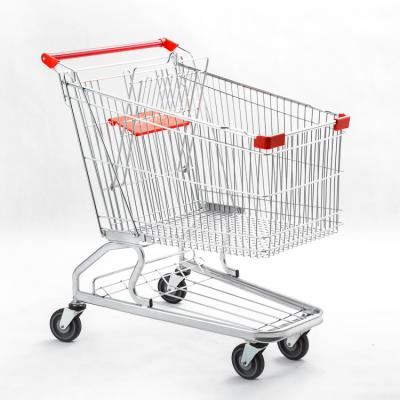 China 240L Corrosion Protection Supermarket Metal Store Goods Hand Shopping Trolley Cart for sale