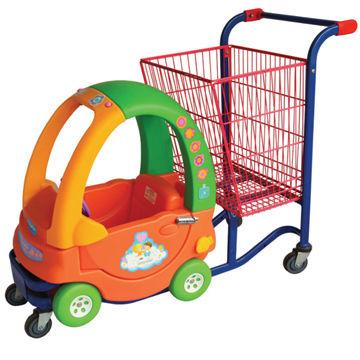 China Plastic Children Baby Unfolding Supermarket Shopping Trolley With Toy Trolley for sale