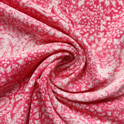 China Anti Static Twist Stretch Jersey Viscous Fabric Knit Printed Fabric for sale