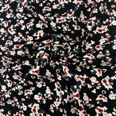 China Fashion Sustainable Design Breathable Polyester Knit Fabric Floral Dress Rayon Printed Fabric for sale