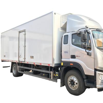 China Foton 6 wheeler fiberglass body stainless steel van polyurethane coolroom transport truck 1-10T for sale