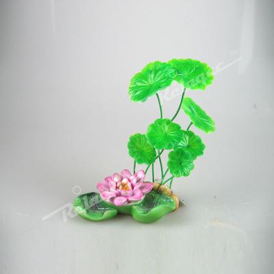 China Viable Aquarium Lotus Artificial Plastic Water Plants for Fish Tank Decorations for sale