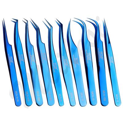 China Wholesale Custom Curved Tweezers Volume Lash Applicator Eyelash Own Brand Professional Eyelash Extensions Tweezers Extension Case for sale