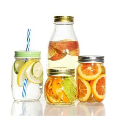 China 2oz 5oz 8oz 12oz Restaurant Bar Kitchen Jelly Wide Mouth Glass Mason Canning Jar with Lid for sale