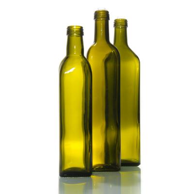 Cina Bottiglia di olio di vetro Marasca da 250 ml verde ambra con tappo a vite in vendita